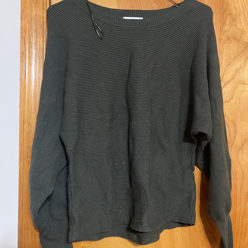 Dark Green Ribbed Sweater